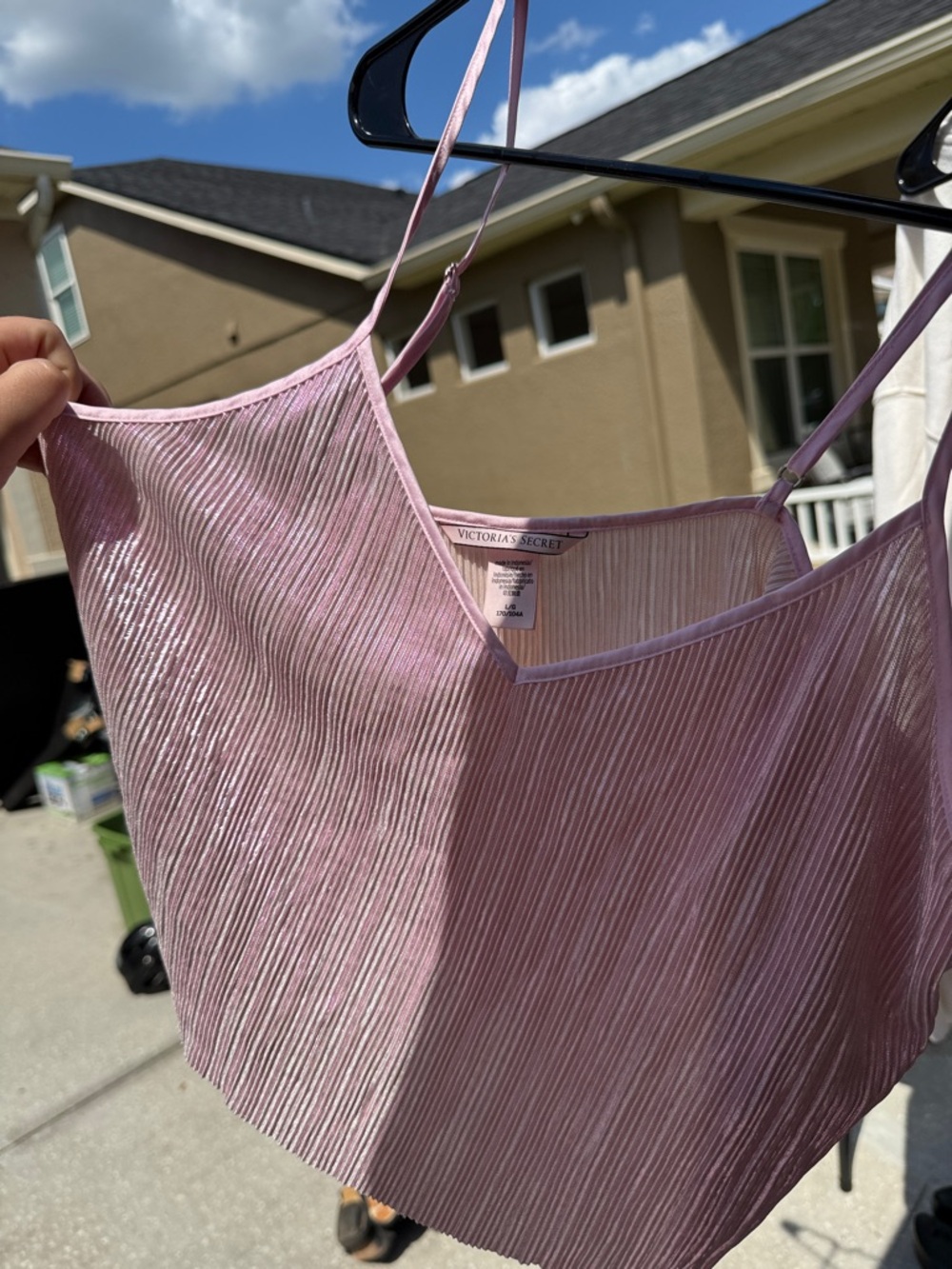 Victoria's Secret Light Pink Satin Ribbed Cami